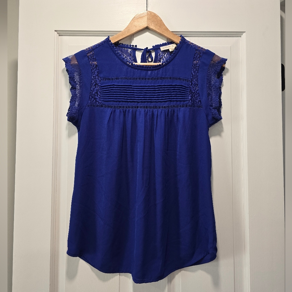 Anthropologie Meadow Rue Royal Blue Nellore Top